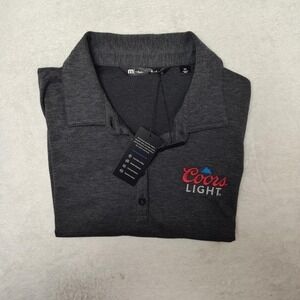 Travis Mathew Polo Shirt Womens M Gray Coors Light Sunnyvale Golf Performance